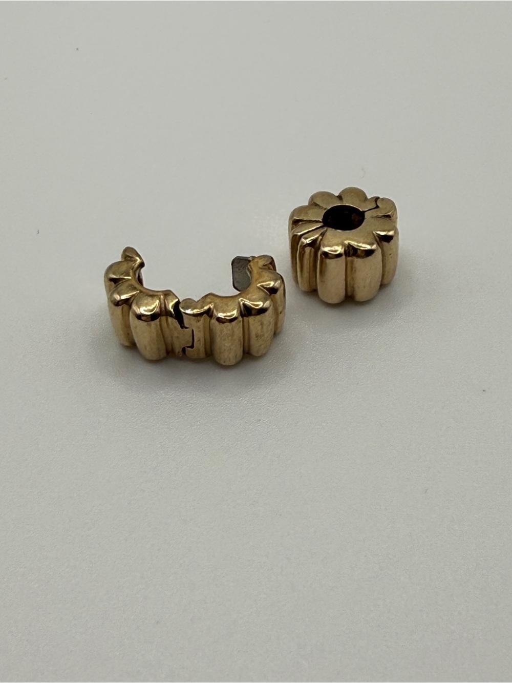 Authentic Pandora 14k yellow gold Clip Charms : set of 2